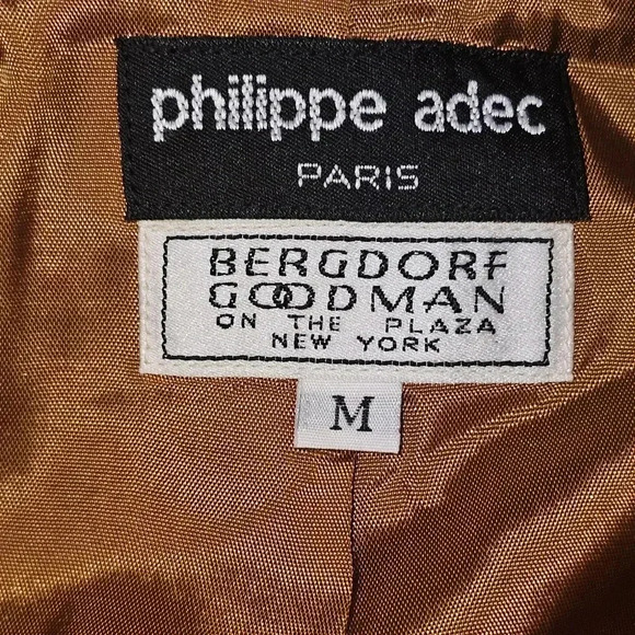 VTG Philippe Adec Lamb Wool Blend Blazer Caramel Brown SZ M USA - Picture 10 of 11